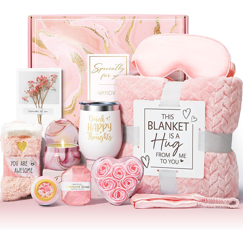 Presentset för hemmaspa – rosa ask – bild 1