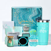 Presentset för hemmaspa – turkos ask – bild 5