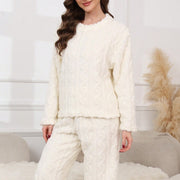 Flätmönstrat mysset i mjuk fleece – dam – bild 1